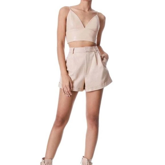 Alice and Olivia 
CARLI VEGAN LEATHER BRA TOP - Picture 6 of 6